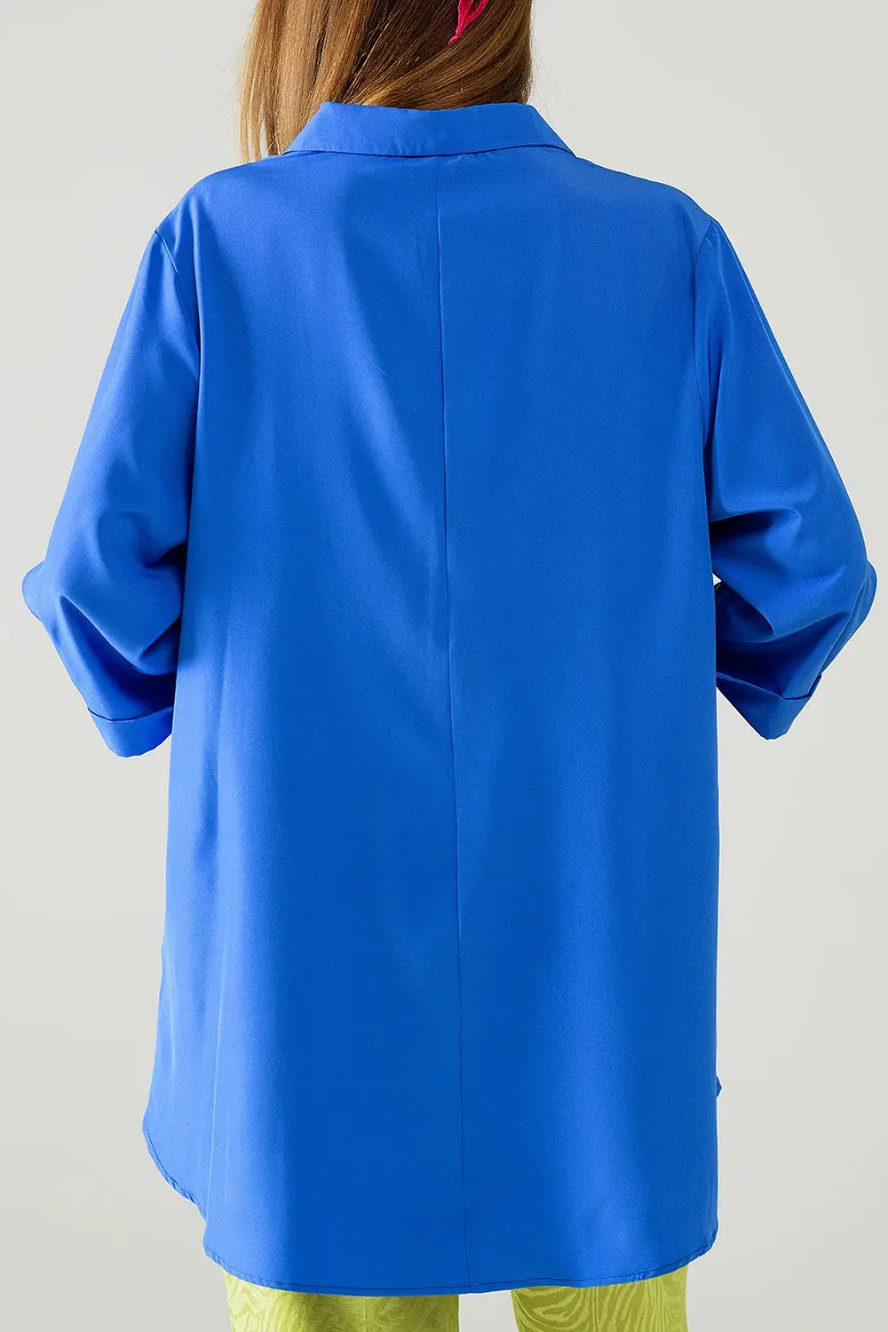 Shirt made of very soft and lightweight fabric in electric blue color. - Shirts