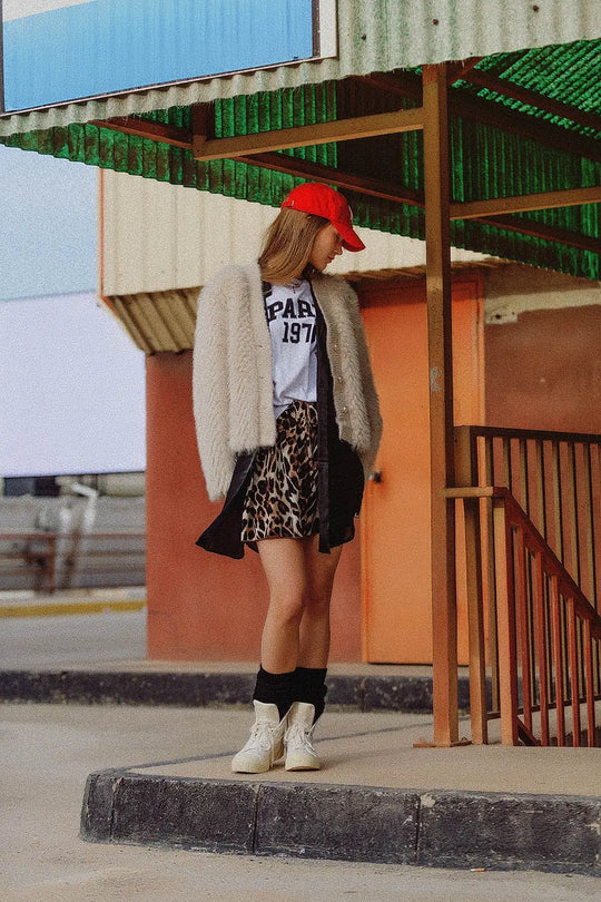 Cropped Jacket in beige in fine fur - Jackets