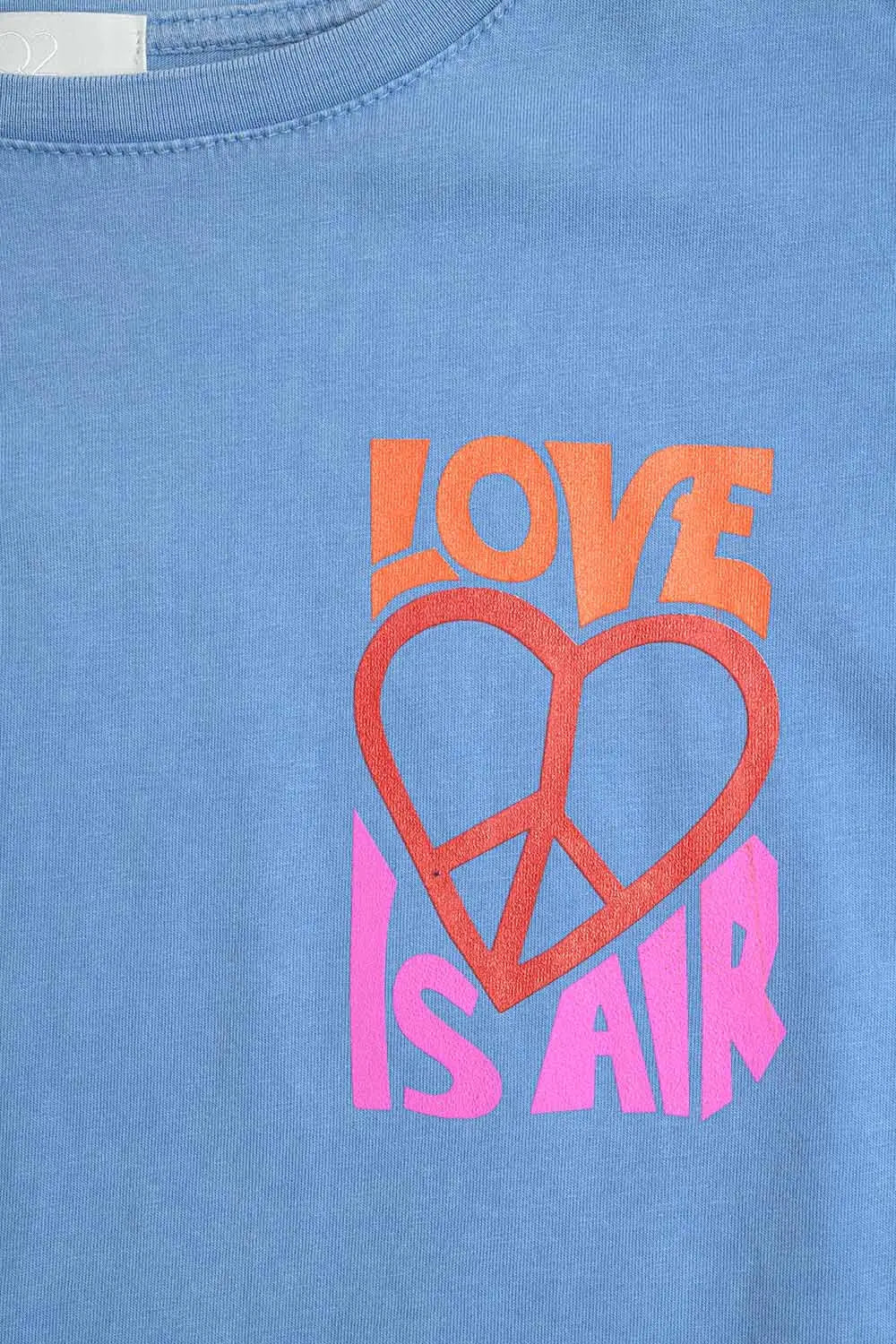 Blue T-Shirt made in italy with Love is Air and Heart with Peace logo - BLUE / ONE - T-Shirts