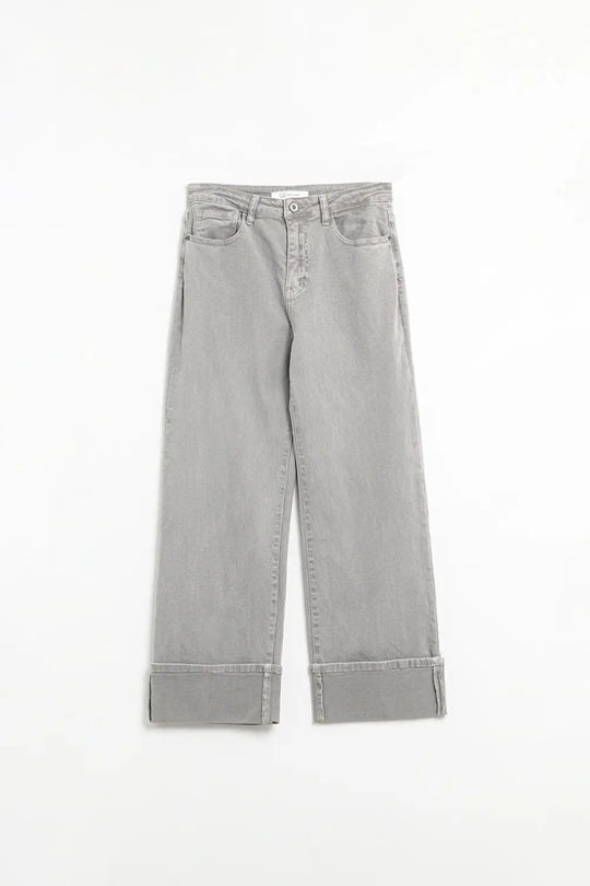 Straight leg Pants with cropped hem in Gray - Pants Colored Jeans