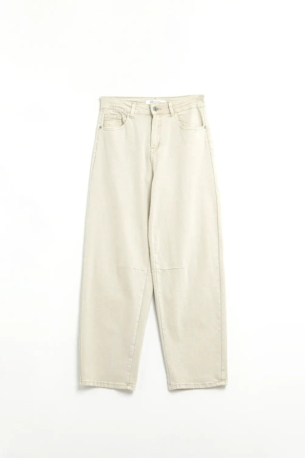comfortable stretch jeans with barrel leg in beige - Colored Jeans