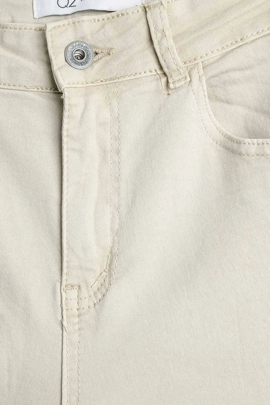 comfortable stretch jeans with barrel leg in beige - Colored Jeans