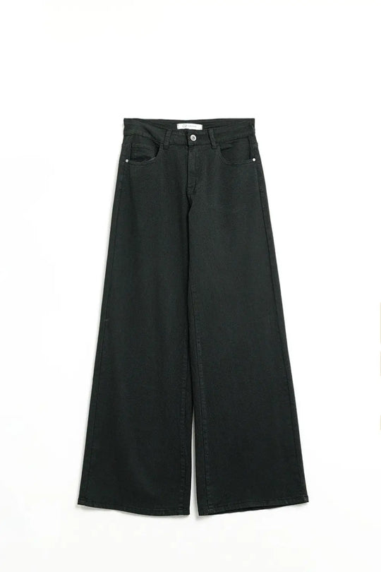 Black Straight Pants wide leg - Colored Jeans