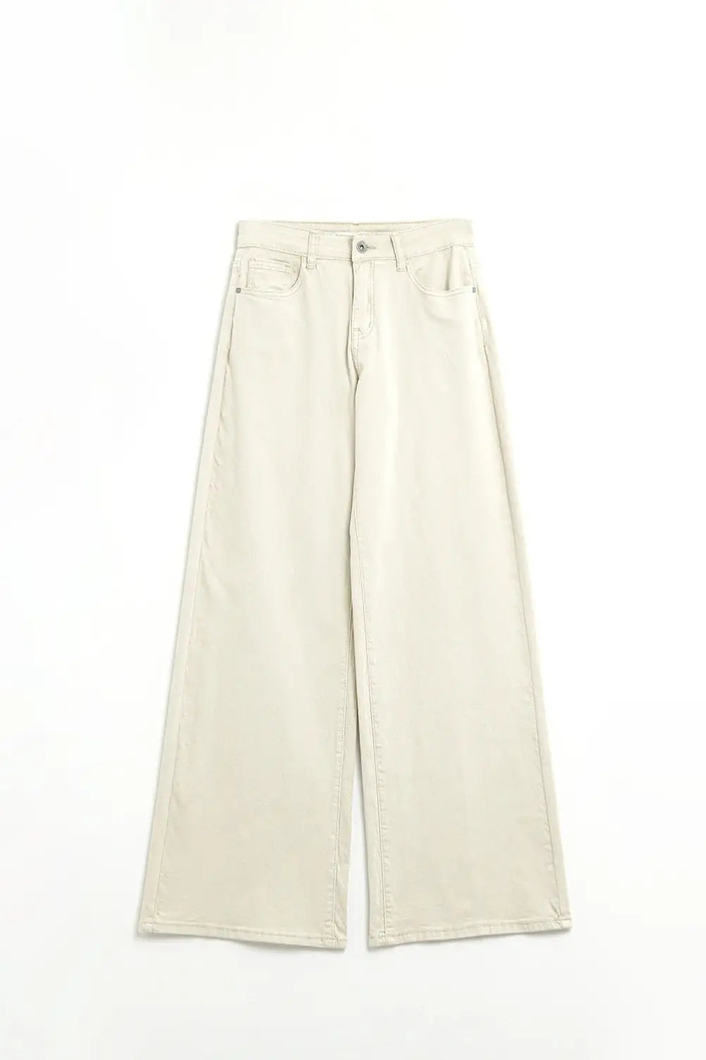 Beige Straight Pants wide leg - Colored Jeans
