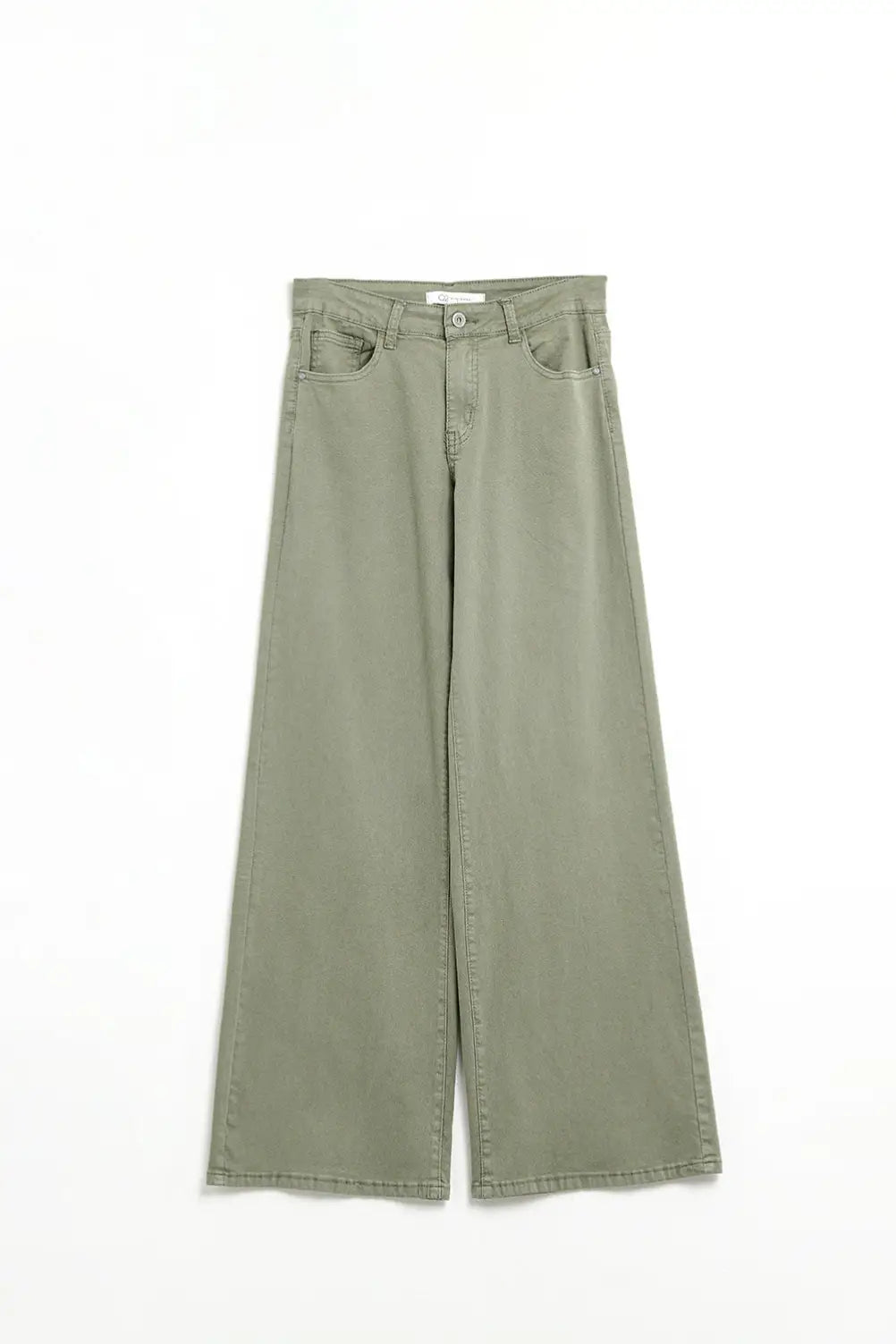 Green Straight Pants wide leg - Colored Jeans