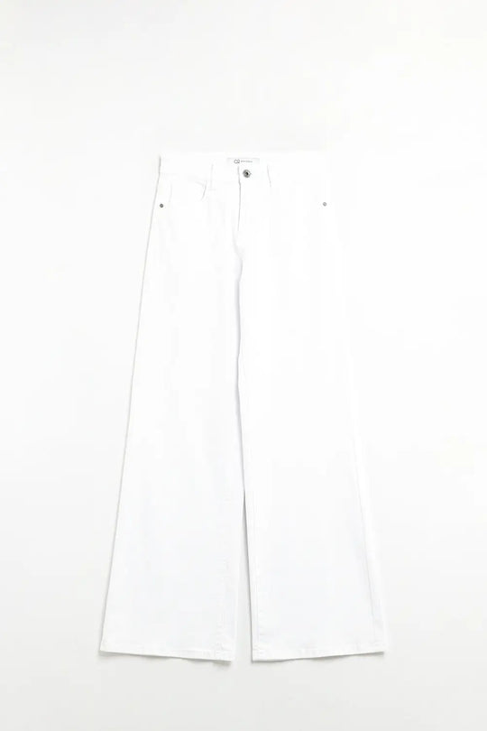 White Straight Pants wide leg - Colored Jeans