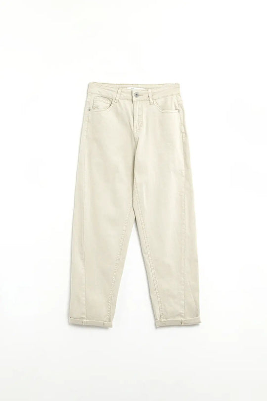 Super Comfy Stretch Straight Leg Pants In Beige - Pants