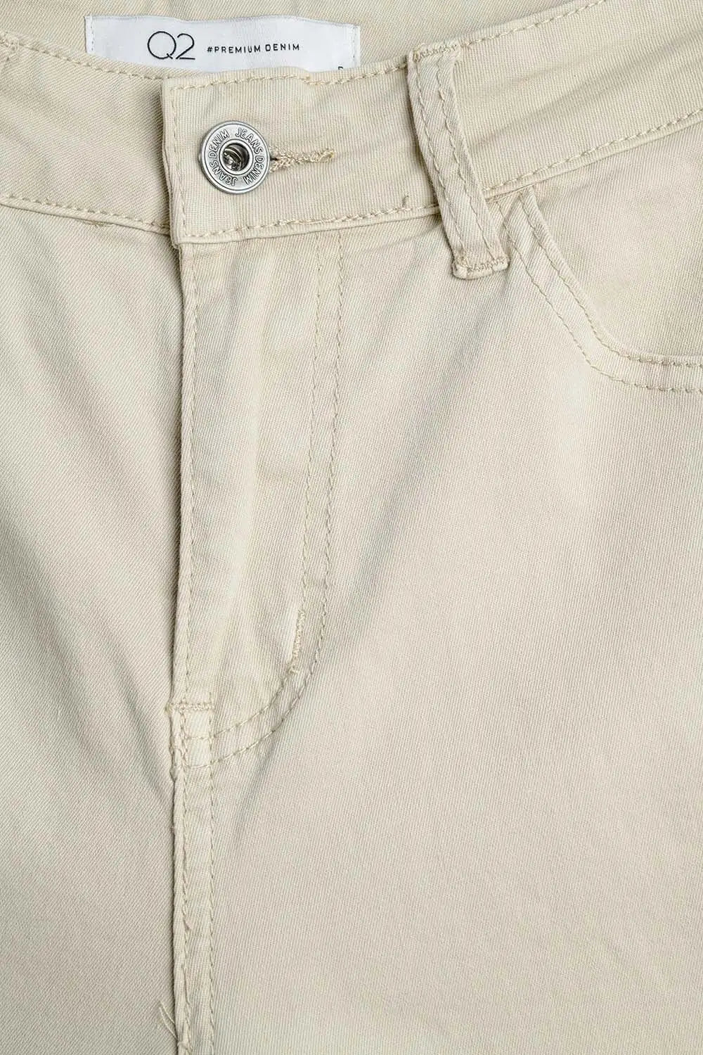 Super Comfy Stretch Straight Leg Pants In Beige - Pants