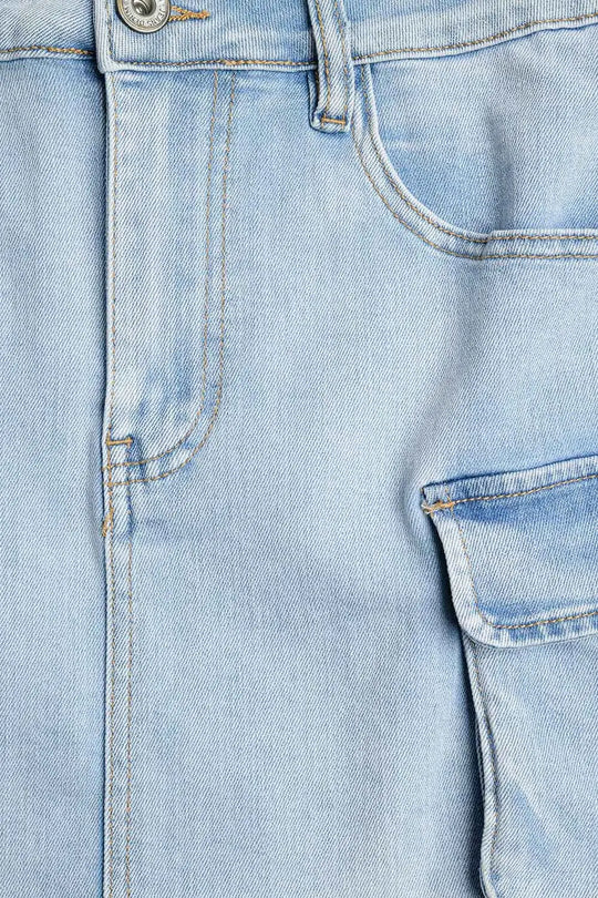 light denim mini Skirt with cargo side pockets - Skirts