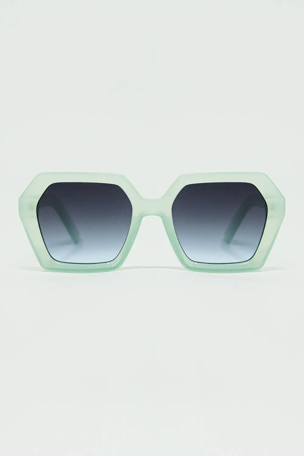 Squared green Aqua color Mirage Sunglasses - GREEN / ONE - Sunglasses