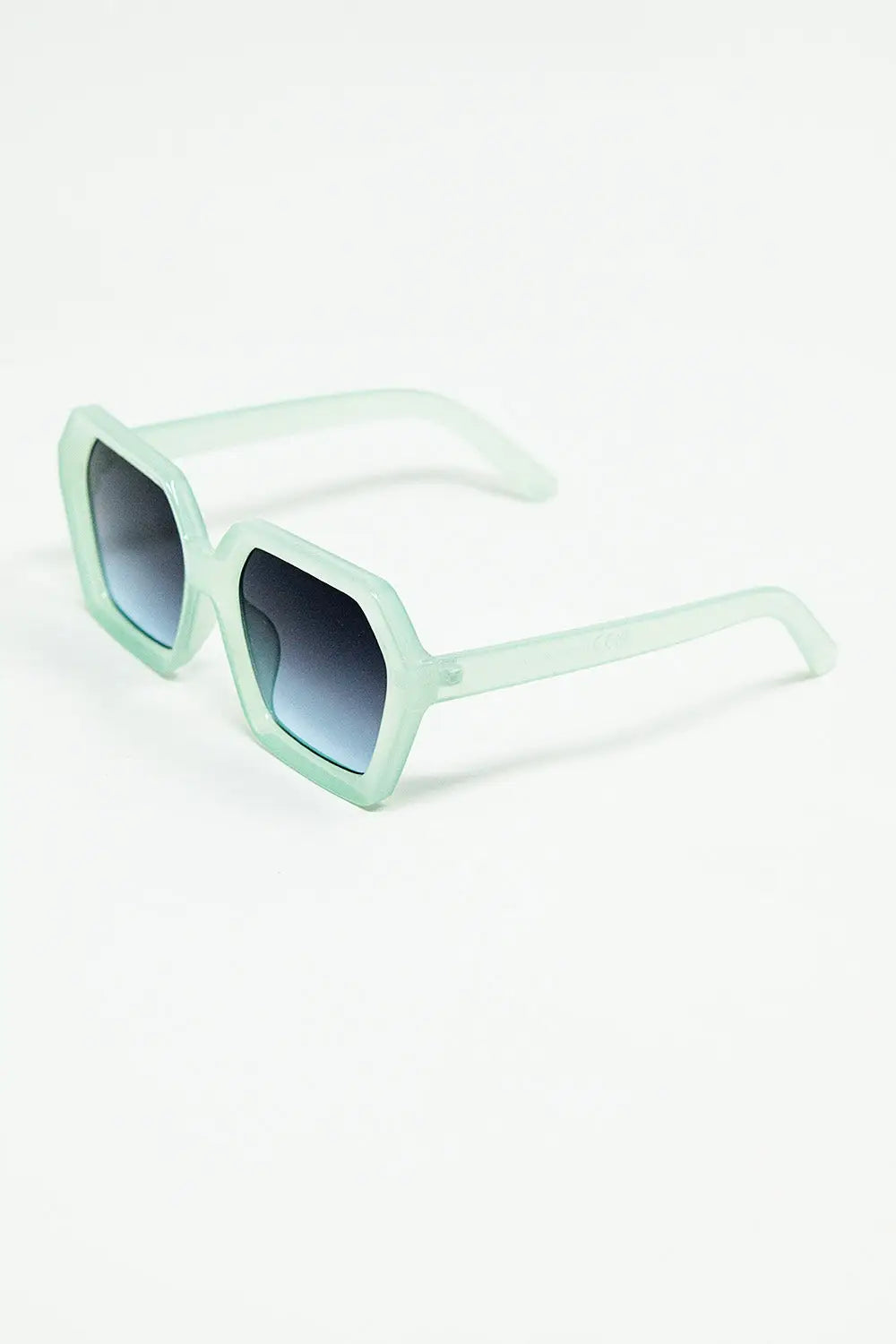 Squared green Aqua color Mirage Sunglasses - GREEN / ONE - Sunglasses
