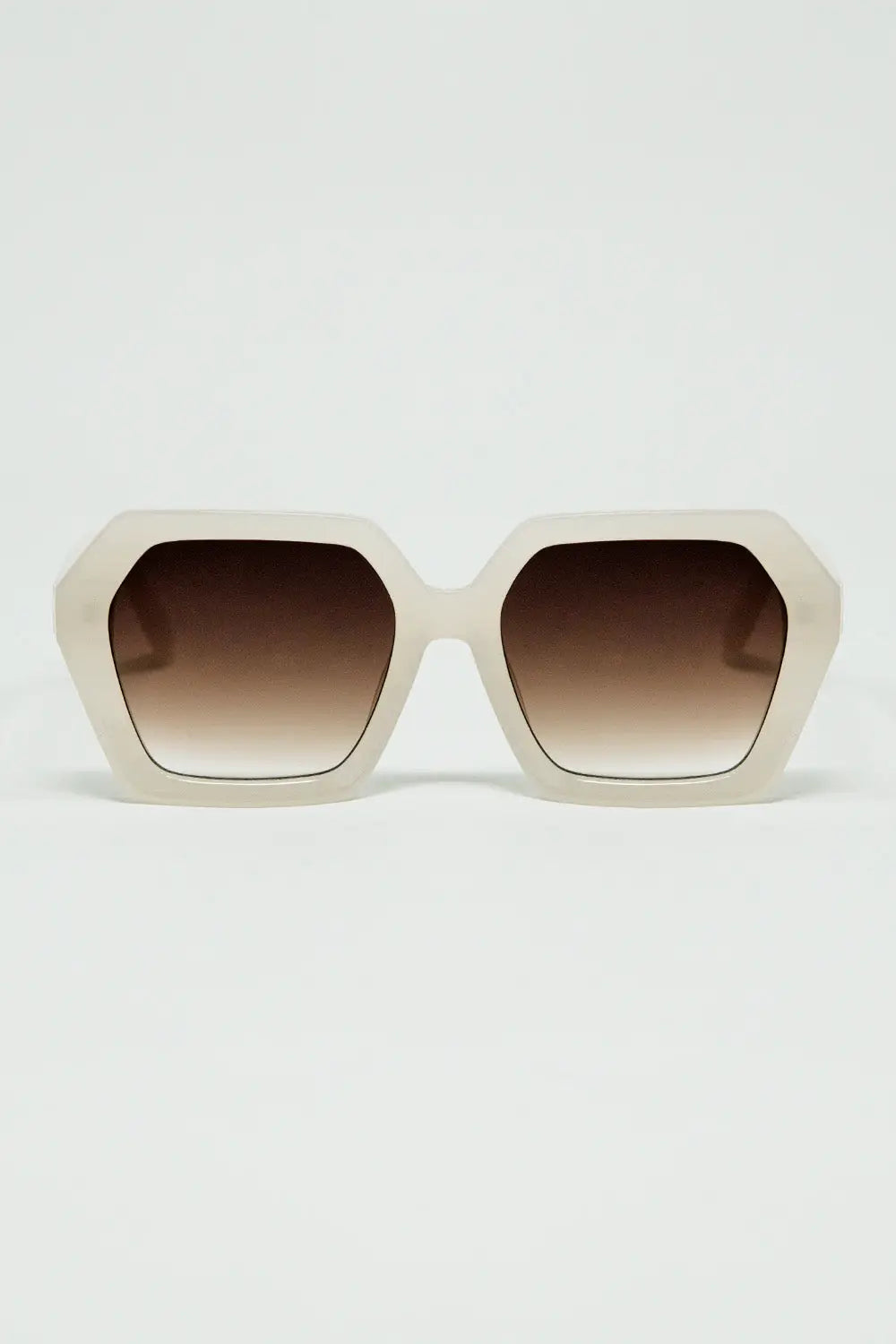 Rectangular sunglasses in white translucent color - WHITE / ONE - Sunglasses