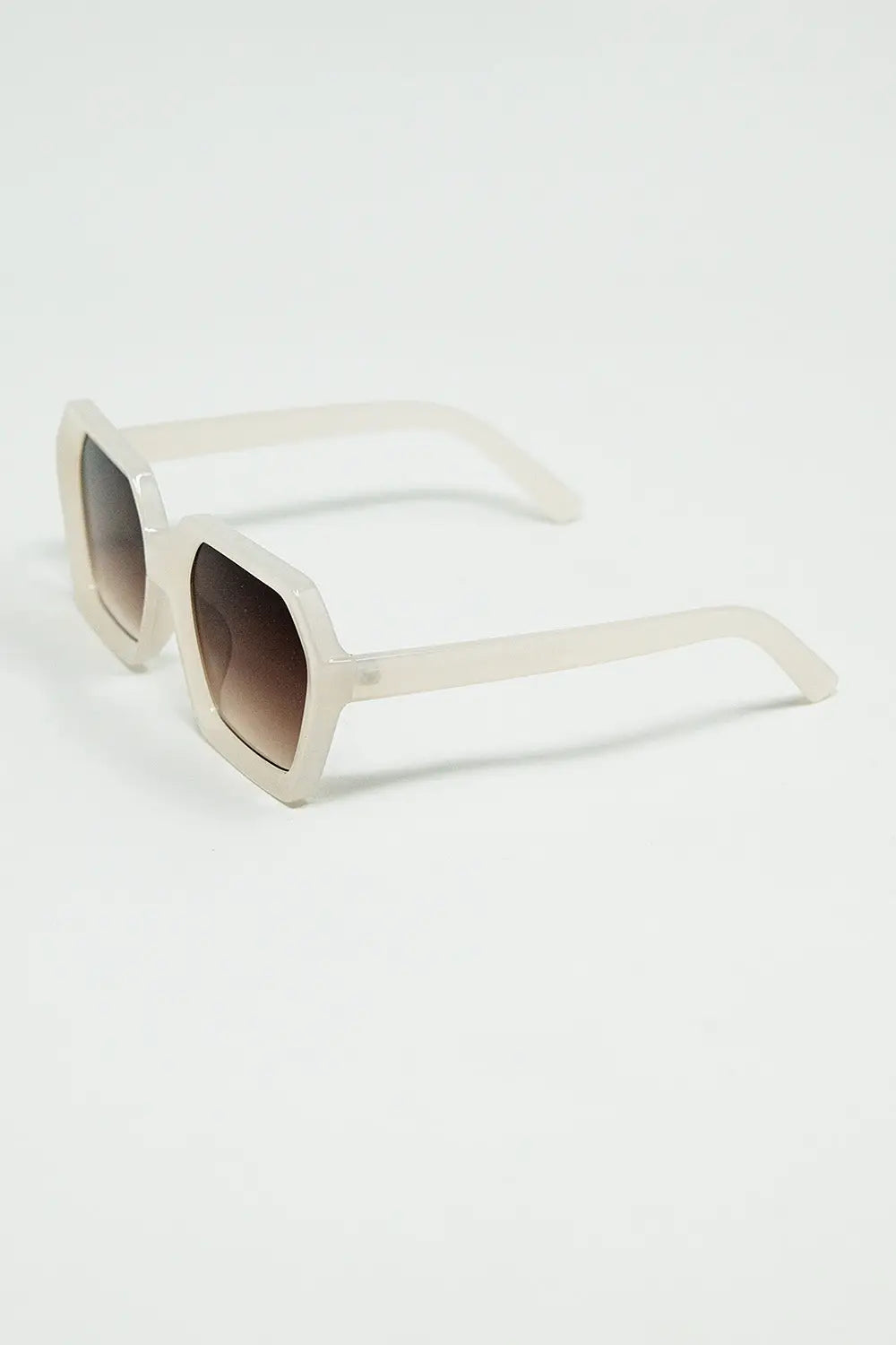 Rectangular sunglasses in white translucent color - WHITE / ONE - Sunglasses