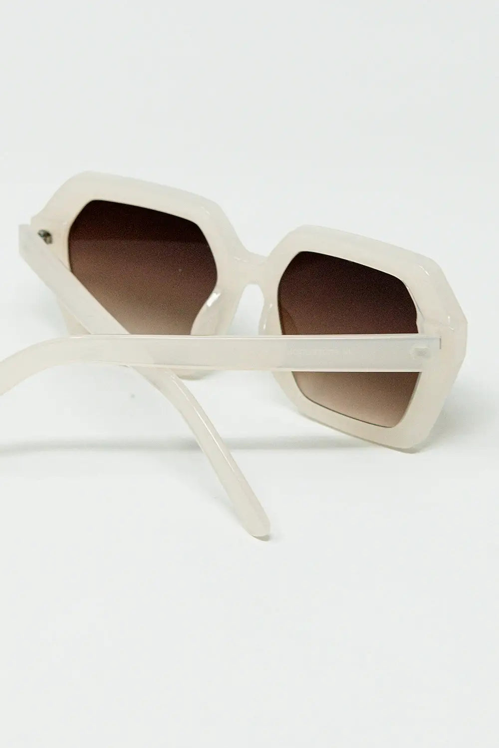Rectangular sunglasses in white translucent color - WHITE / ONE - Sunglasses