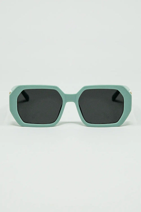 Diamond-Shaped Sunglasses with light Emerald Lenses - GREEN / ONE - Sunglasses