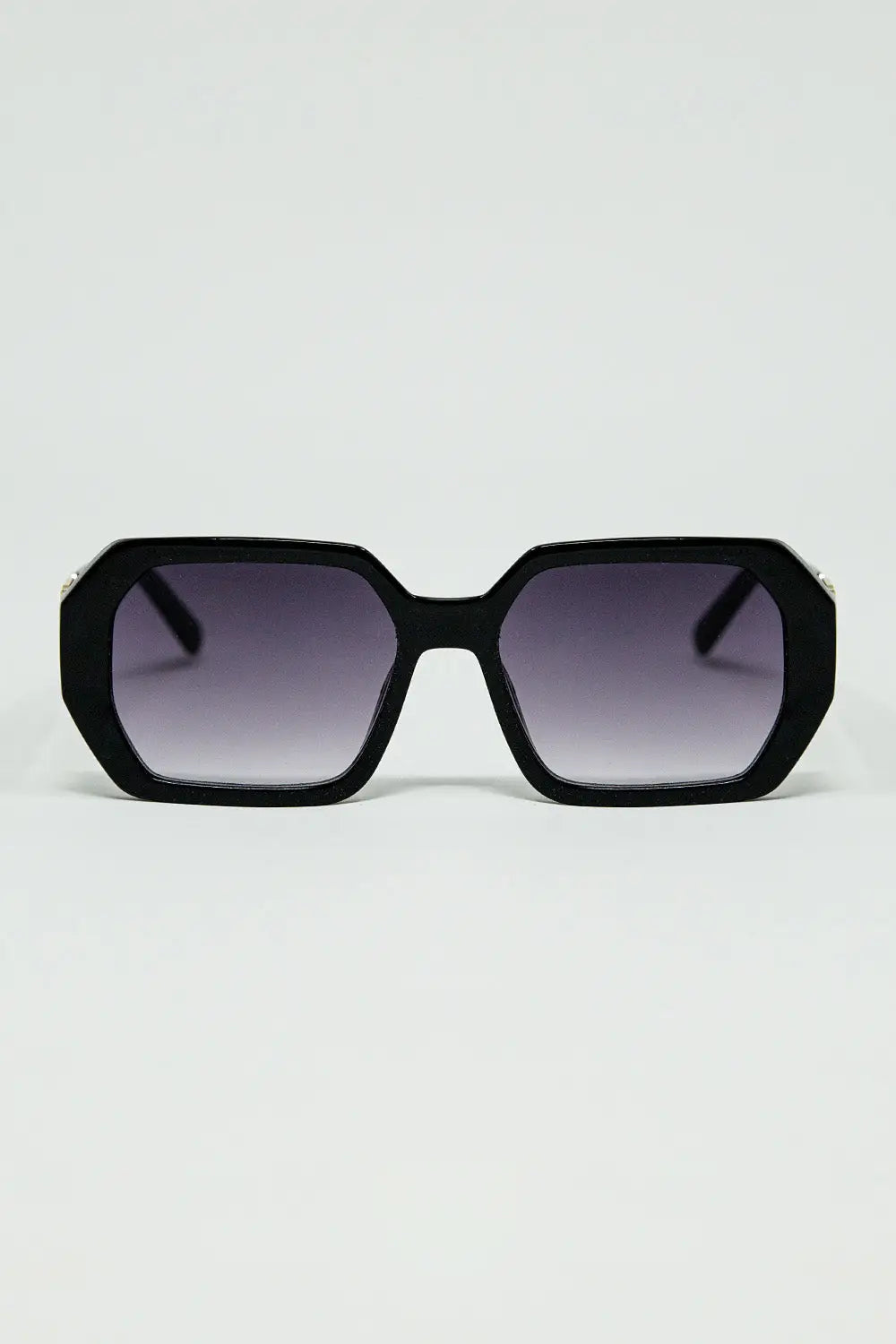 Black Diamond-Shaped Sunglasses and goldden detail - BLACK / ONE - Sunglasses