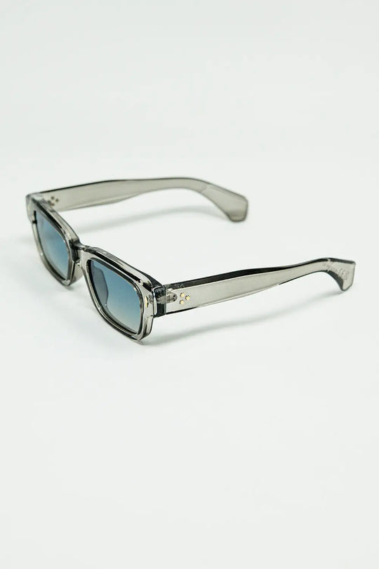 translucent Grey sunglasses with oval frame - GRAY / ONE - Sunglasses
