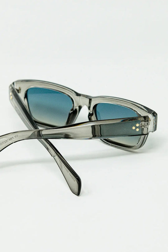 translucent Grey sunglasses with oval frame - GRAY / ONE - Sunglasses