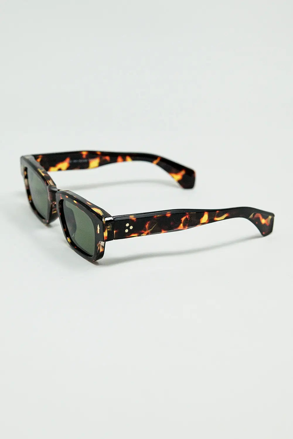 Amber Sunglasses with Dark Green Oval Lenses - BROWN / ONE - Sunglasses