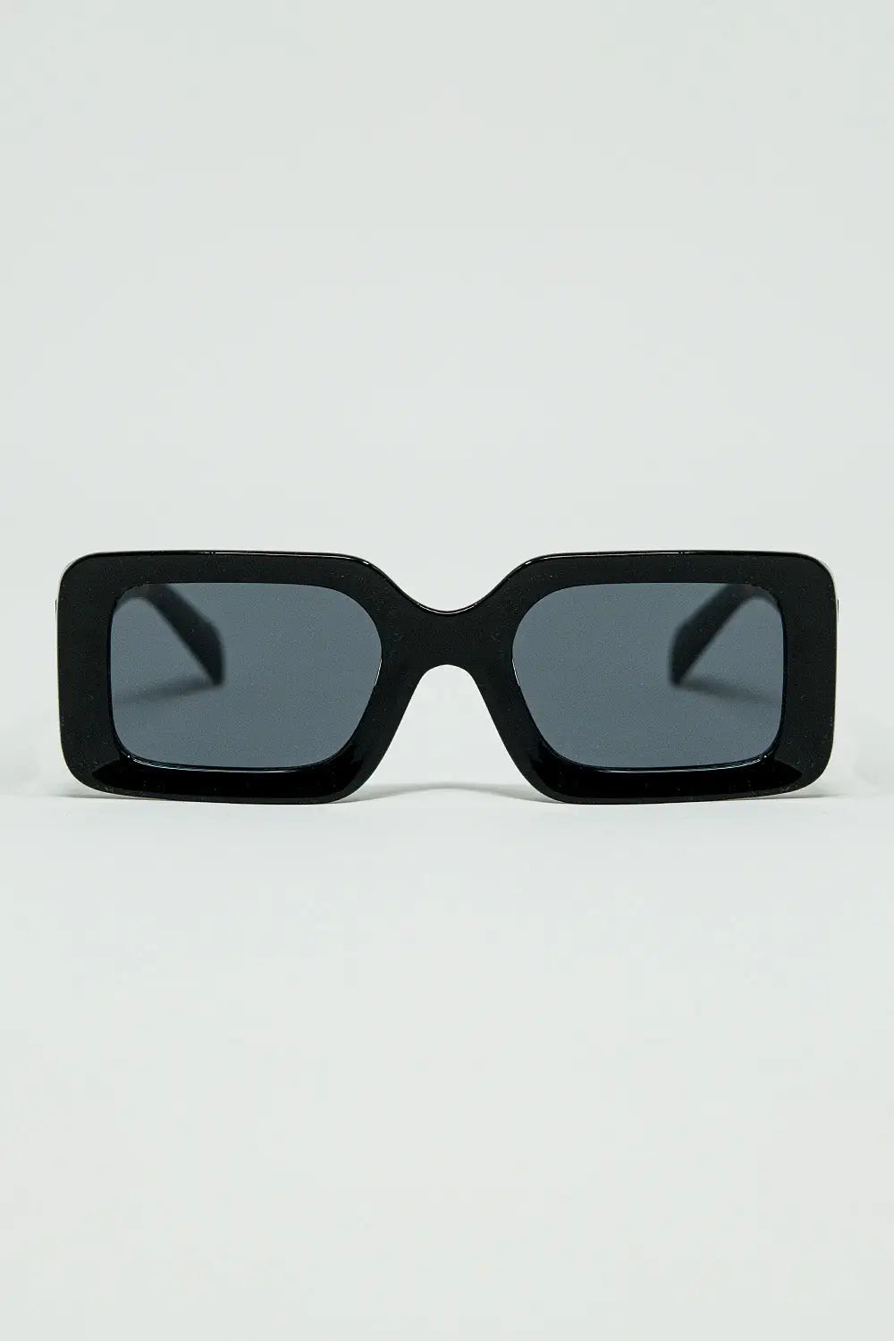 Black square sunglasses with brown animal print on the side - BROWN / ONE - Sunglasses