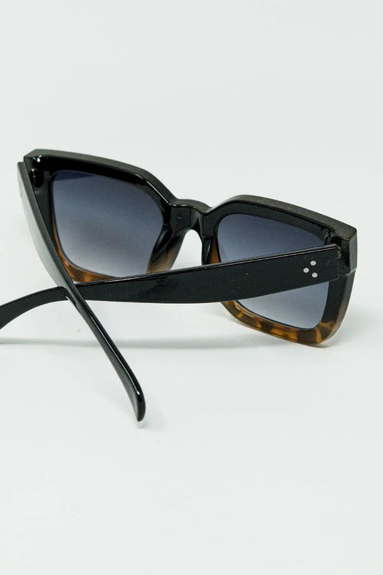 Brown Square sunglasses with gradient in animal print - BROWN / ONE - Sunglasses