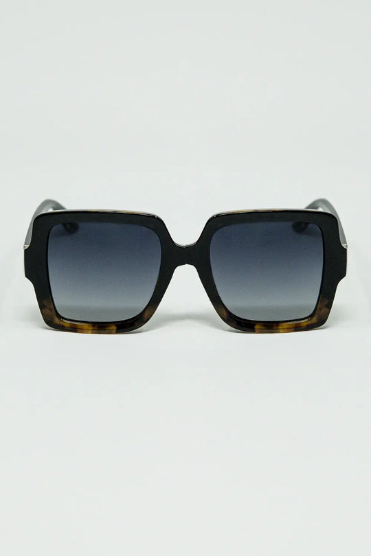Sunglasses with a gradient print frame and black temples - BROWN / ONE - Sunglasses