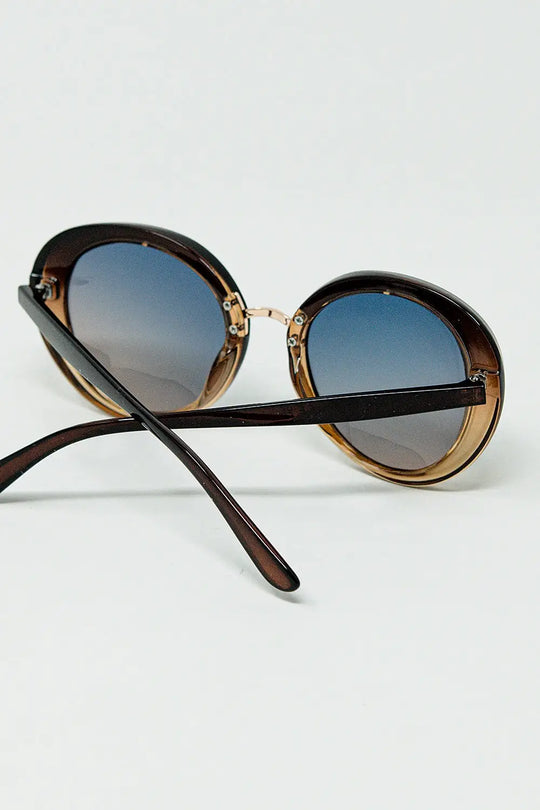 Golden Sunset Spot Oval Shaped Sunglasses - BROWN / ONE - Sunglasses