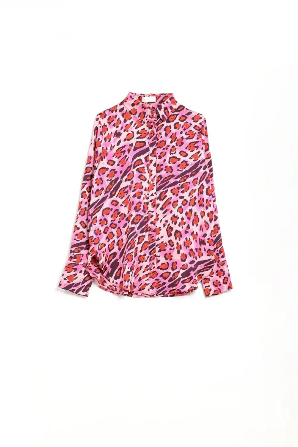 Buttoned Shirt In Fuchsia Leopard Print - Shirts