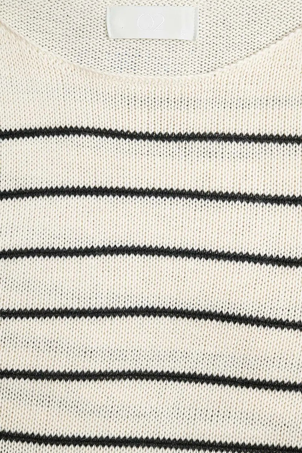 striped beige sweater made of fine knitting - Sweaters