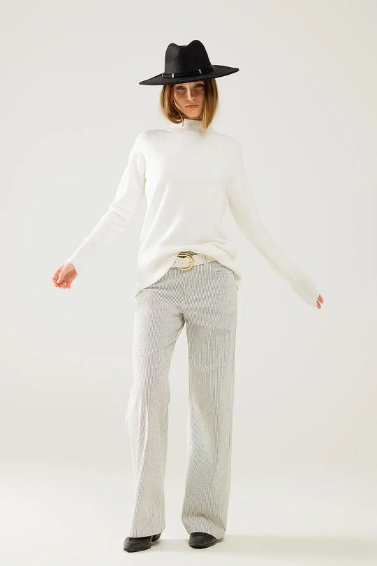 Loose white sweater with open back detail - CREAM / ONE - Sweaters
