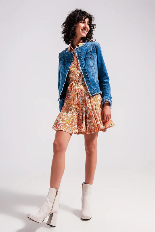 Light wash denim jacket with raw hem edge - Jackets