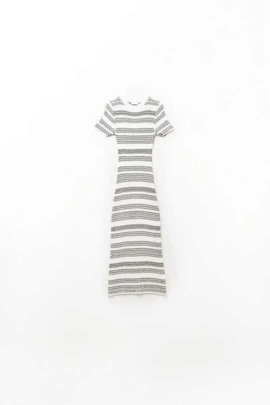 High-quality knitted maxi dress with zigzag detail - Dresses