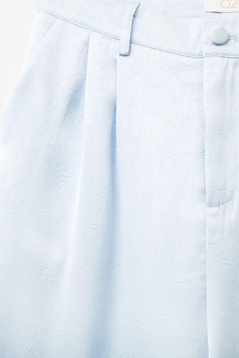 Tailored satin Pants With Wide Leg in Baby Blue - Pants