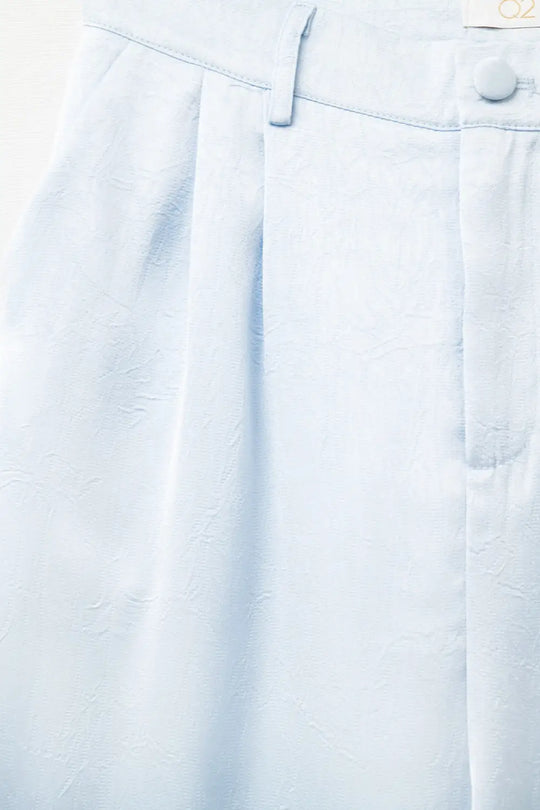 Tailored satin Pants With Wide Leg in Baby Blue - Pants