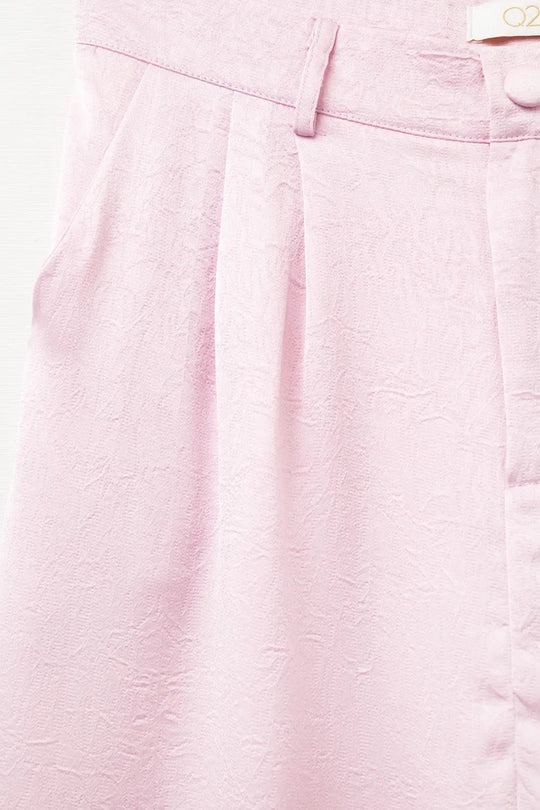 Tailored satin Pants With Wide Leg in Pink - Pants