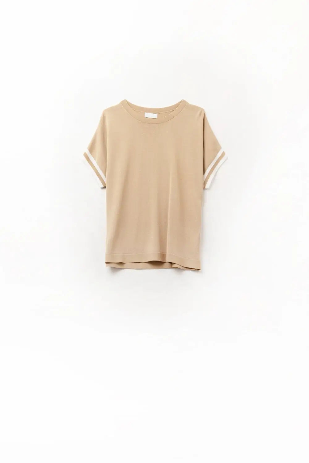 Sweater In Camel with white contrast detail - CAMEL / ONE - Sweaters