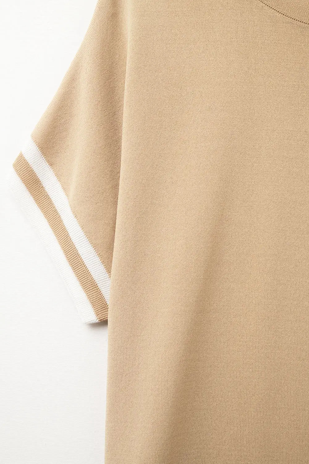 Sweater In Camel with white contrast detail - CAMEL / ONE - Sweaters