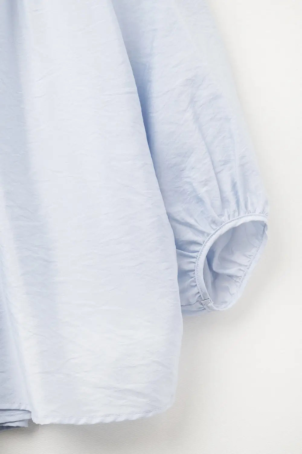 Baby Blue chiffon Top With Puffed Sleeves - Shirts
