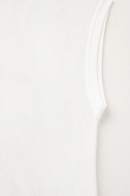 grid knit sweater in white color - WHITE / ONE - Sweaters