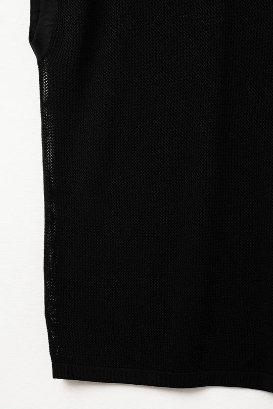 grid knit sweater in black color - BLACK / ONE - Sweaters