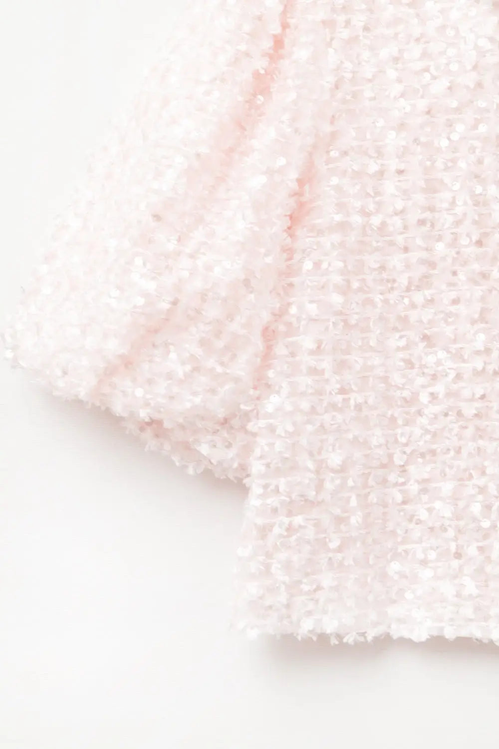 Pink top with sequin detail and balloon sleeves - Tops