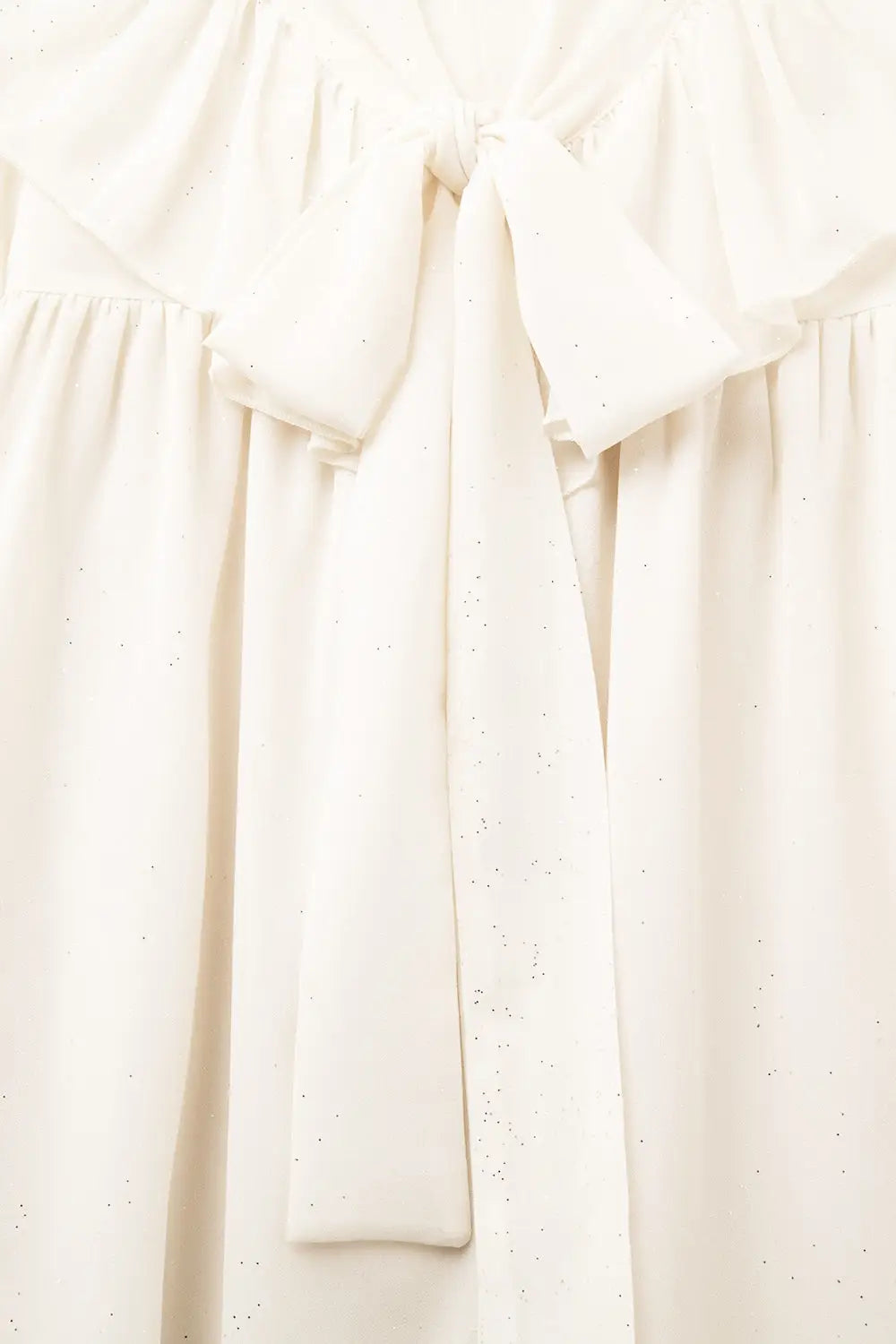 Beige chiffon shirt with bow detail - Shirts