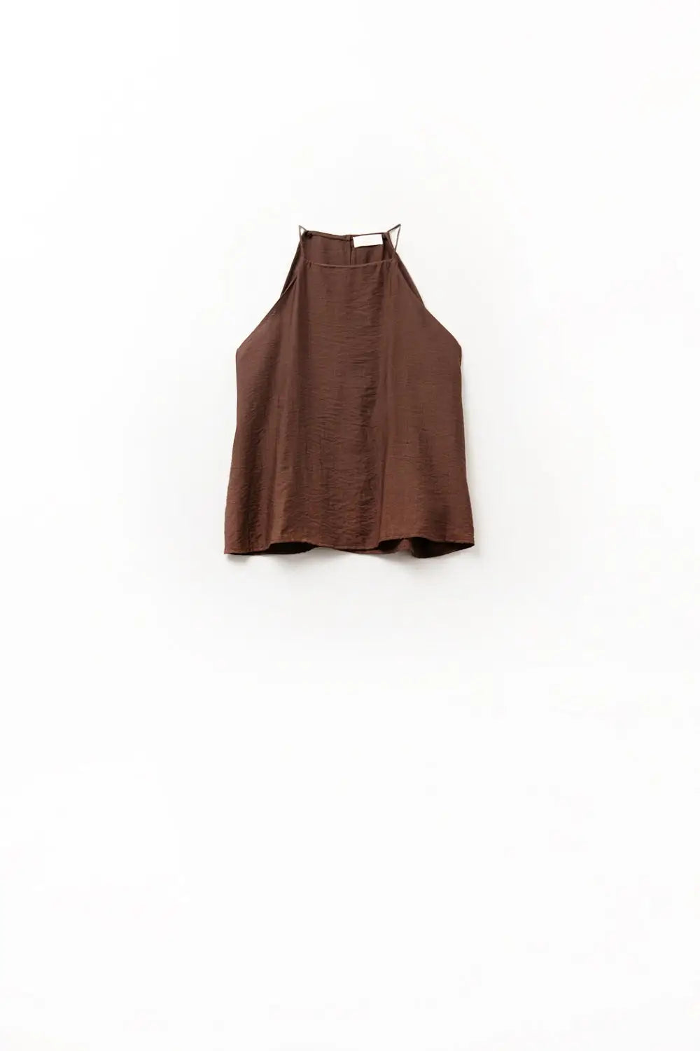Halter Neck Basic Summer Tank in Chocolate brown - Tops