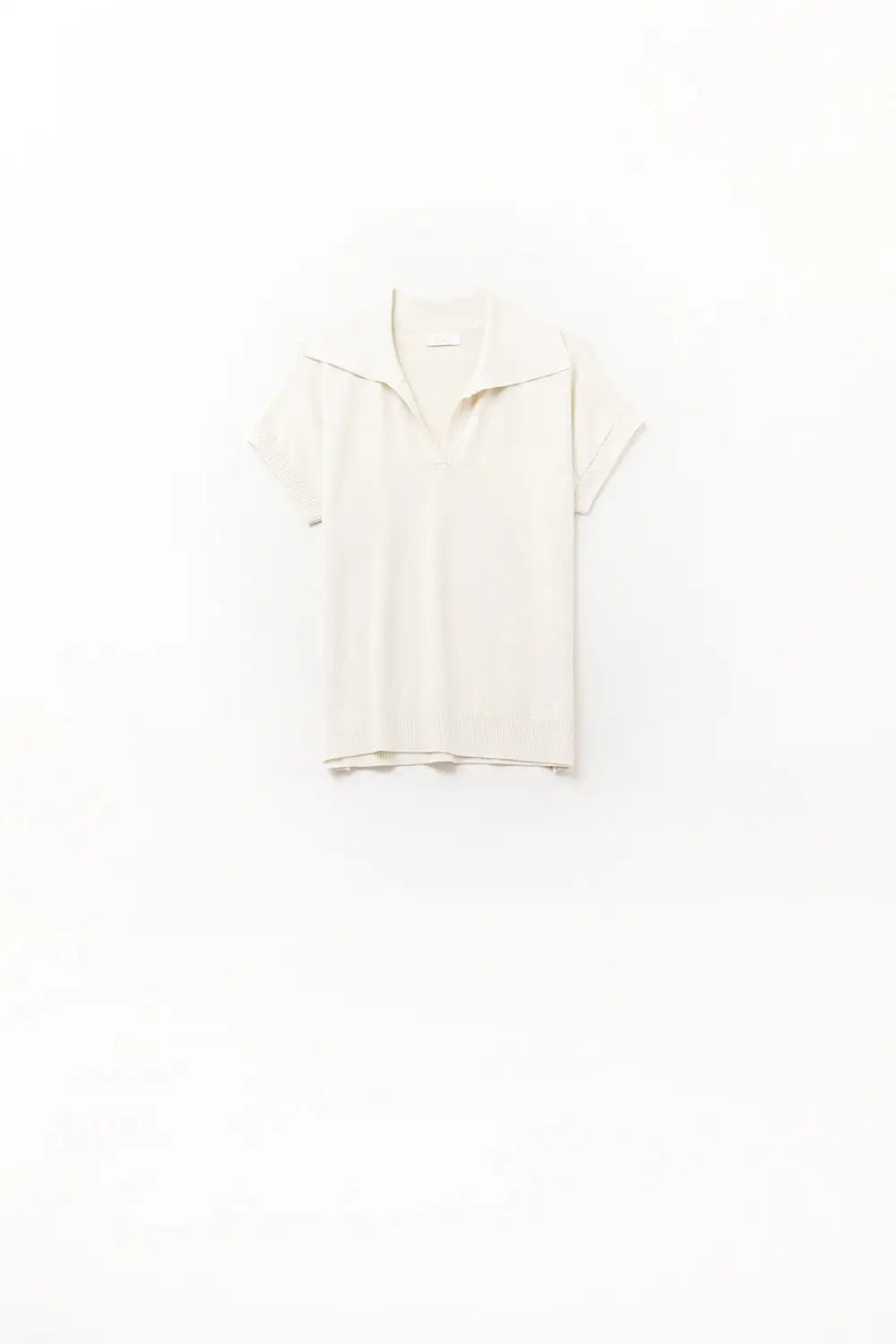 fine knit polo shirt in beige with short sleeves - BEIGE / ONE - Polos