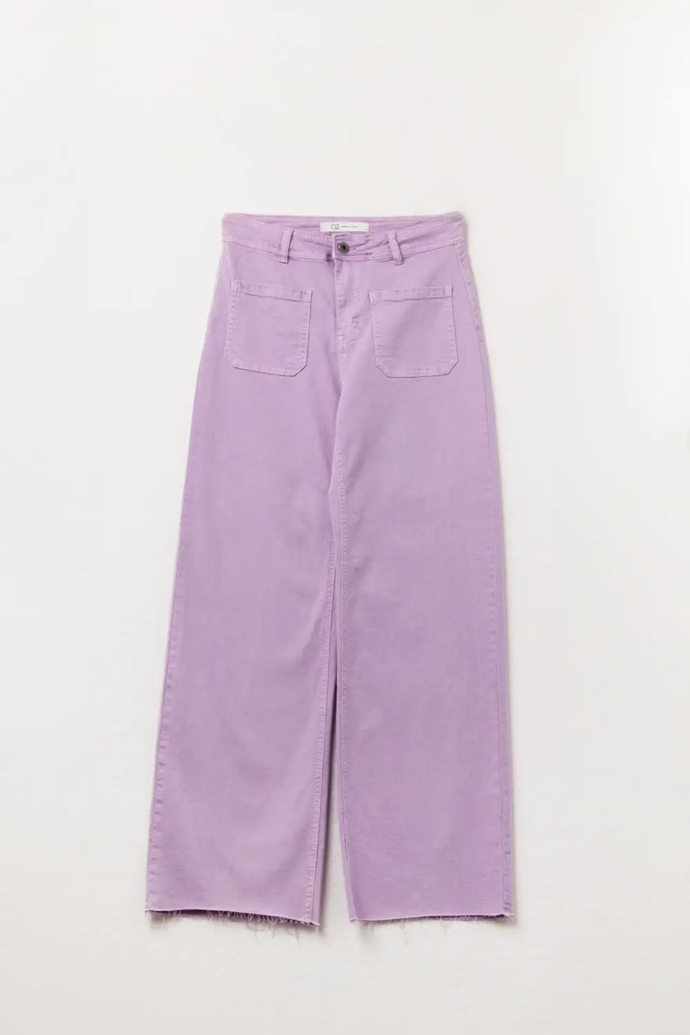 lilac Straight Leg pants With Front Pockets - Colored Jeans
