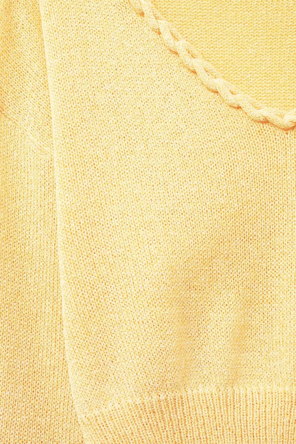 Yellow V-Neck Long Sleeve Crop Top - YELLOW / ONE - Sweaters