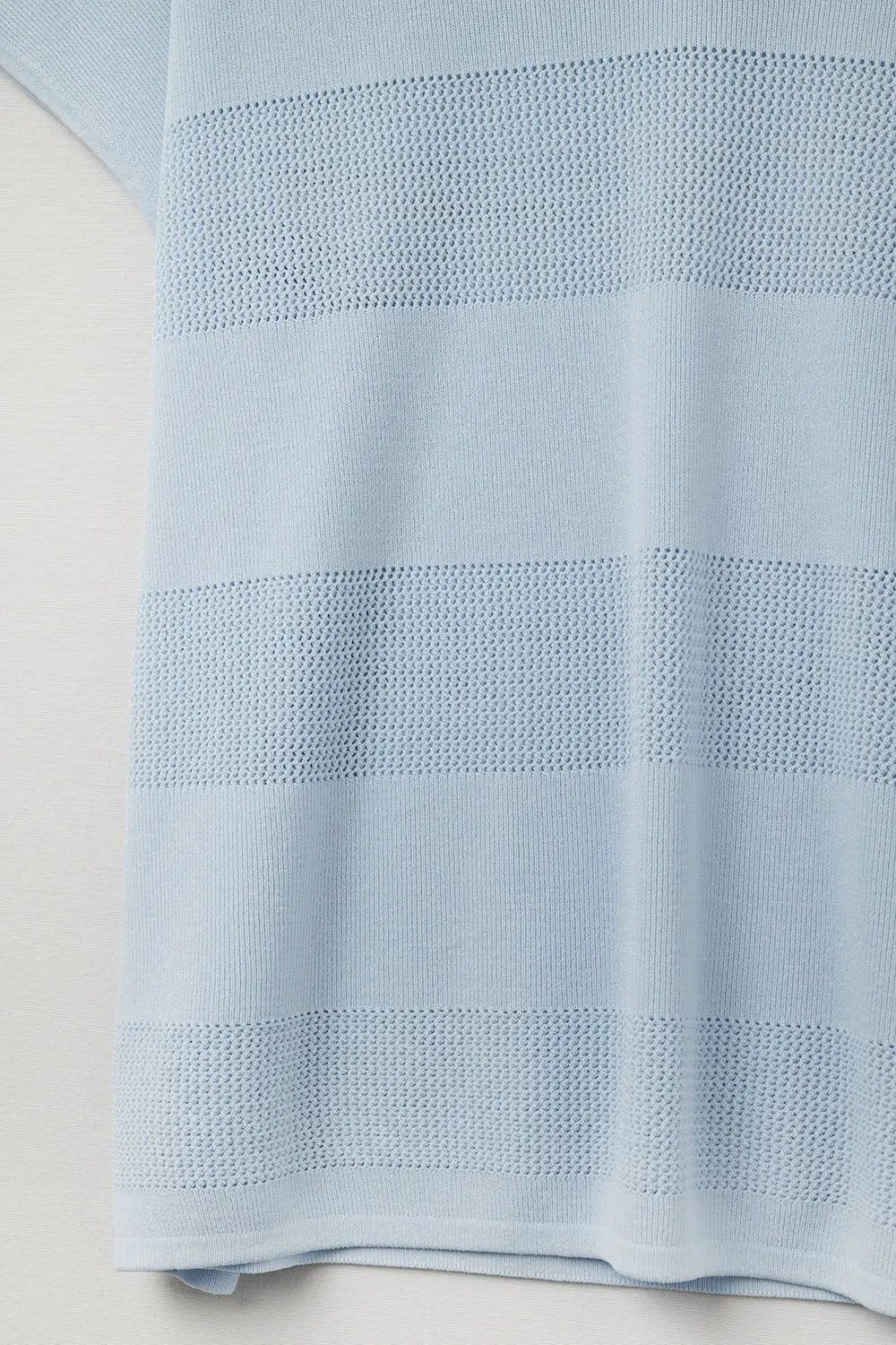 Baby Blue V-neck sweater with open knit detail - BLUE / ONE - Sweaters