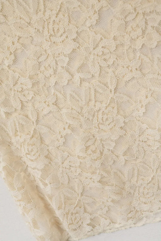 Romantic Lace T-shirt With Cap Sleeves in beige - Tops