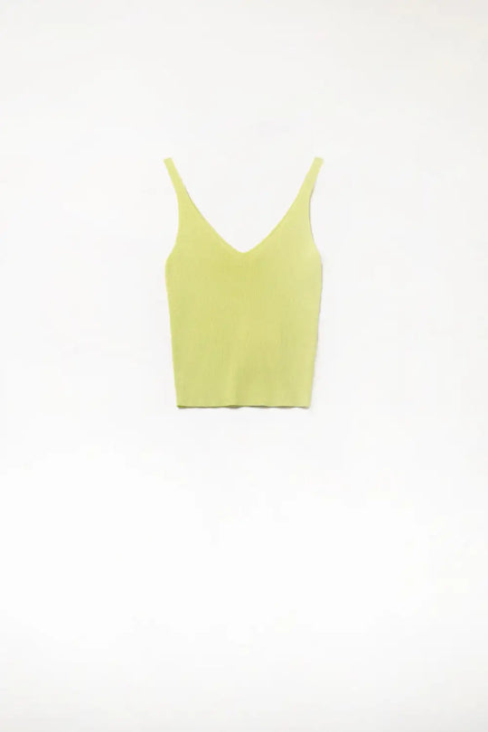Comfy Ribbed Tank Top in Green - GREEN / ONE - Sweaters