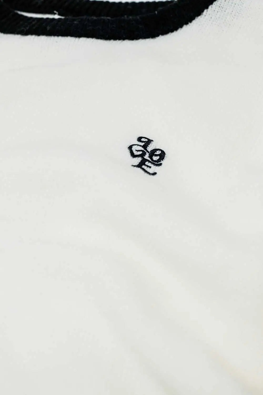 White sweater with contrasting collar and love logo on chest - Sweaters